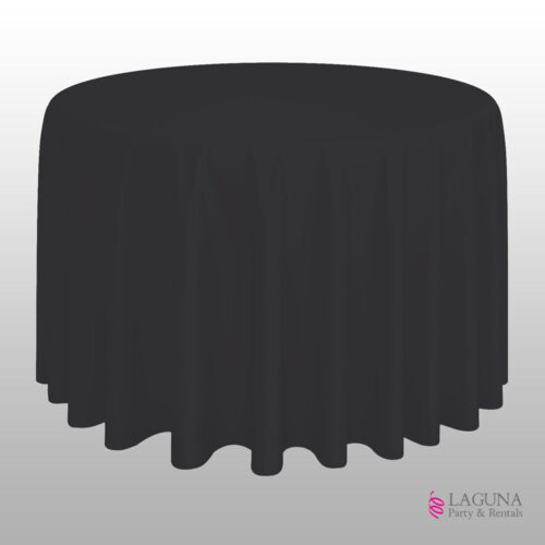 132" Round Table Cover, Linen, Black