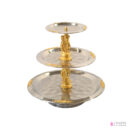 3 Tiered Display Food Service, Gold & Silver